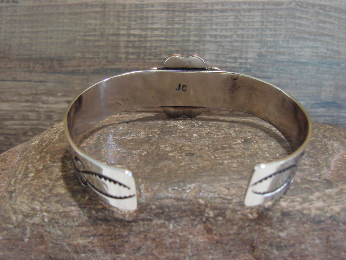 Navajo Indian Nickel Silver & Hematite Bracelet by Cleveland