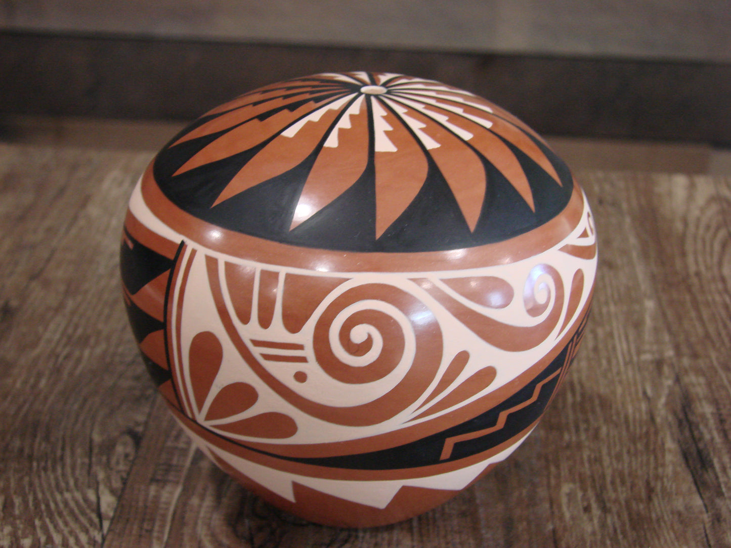 Native American Indian Handmade Clay Seed Pot by CG Loretto