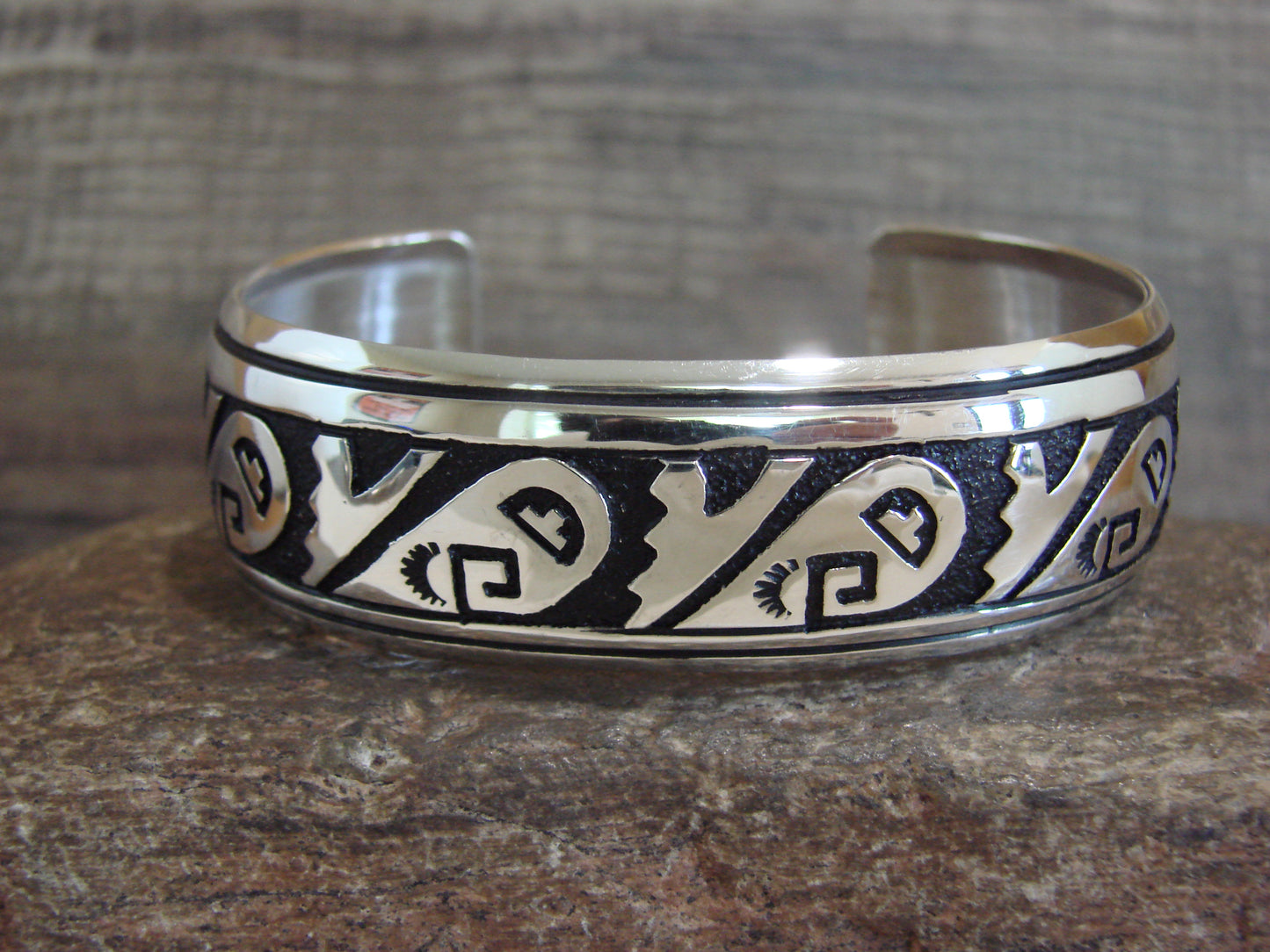 Native American Sterling Silver Petroglyph Bracelet by Singer