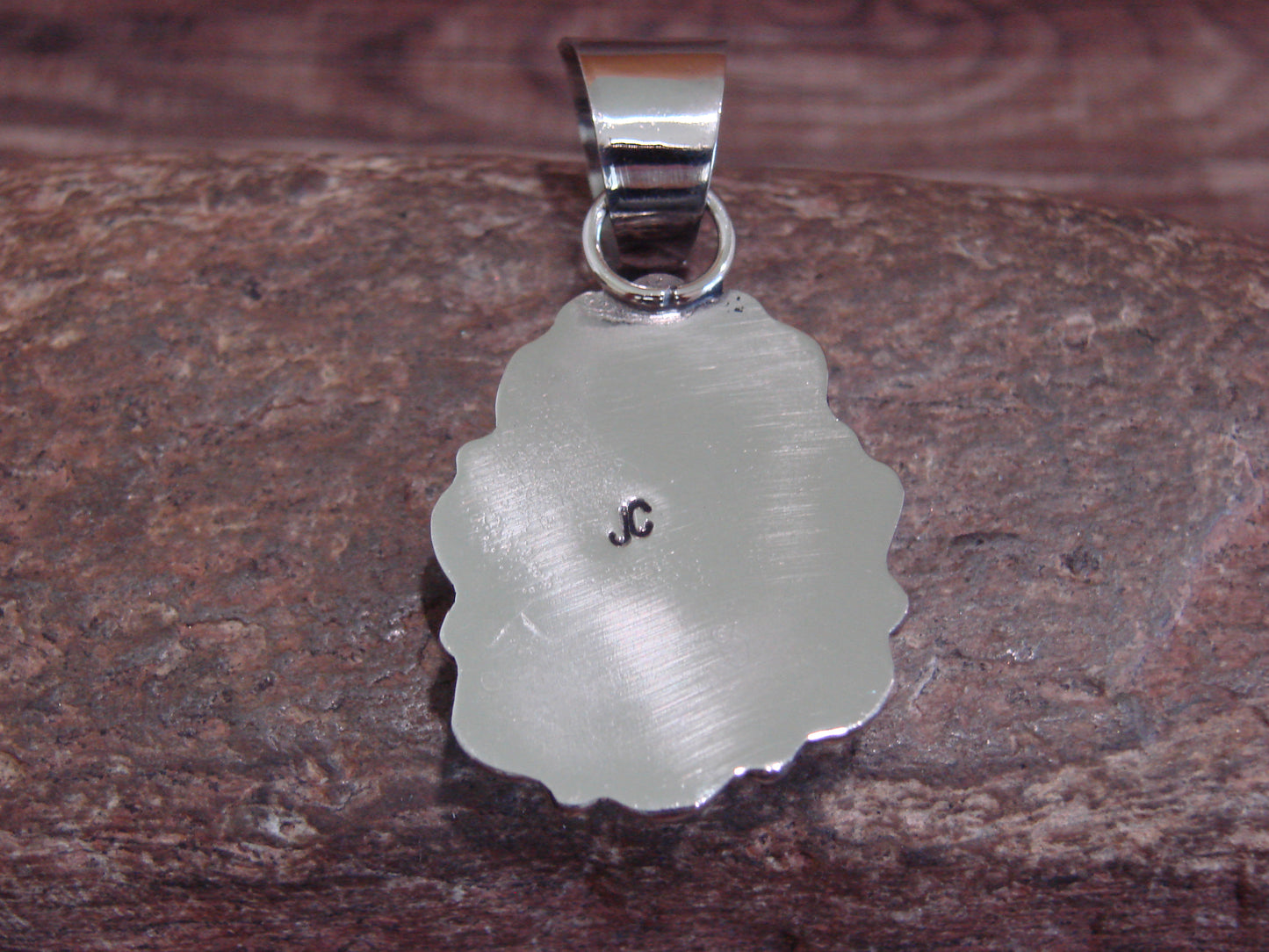 Native American Navajo Nickel Silver & Turquoise Pendant - Cleveland