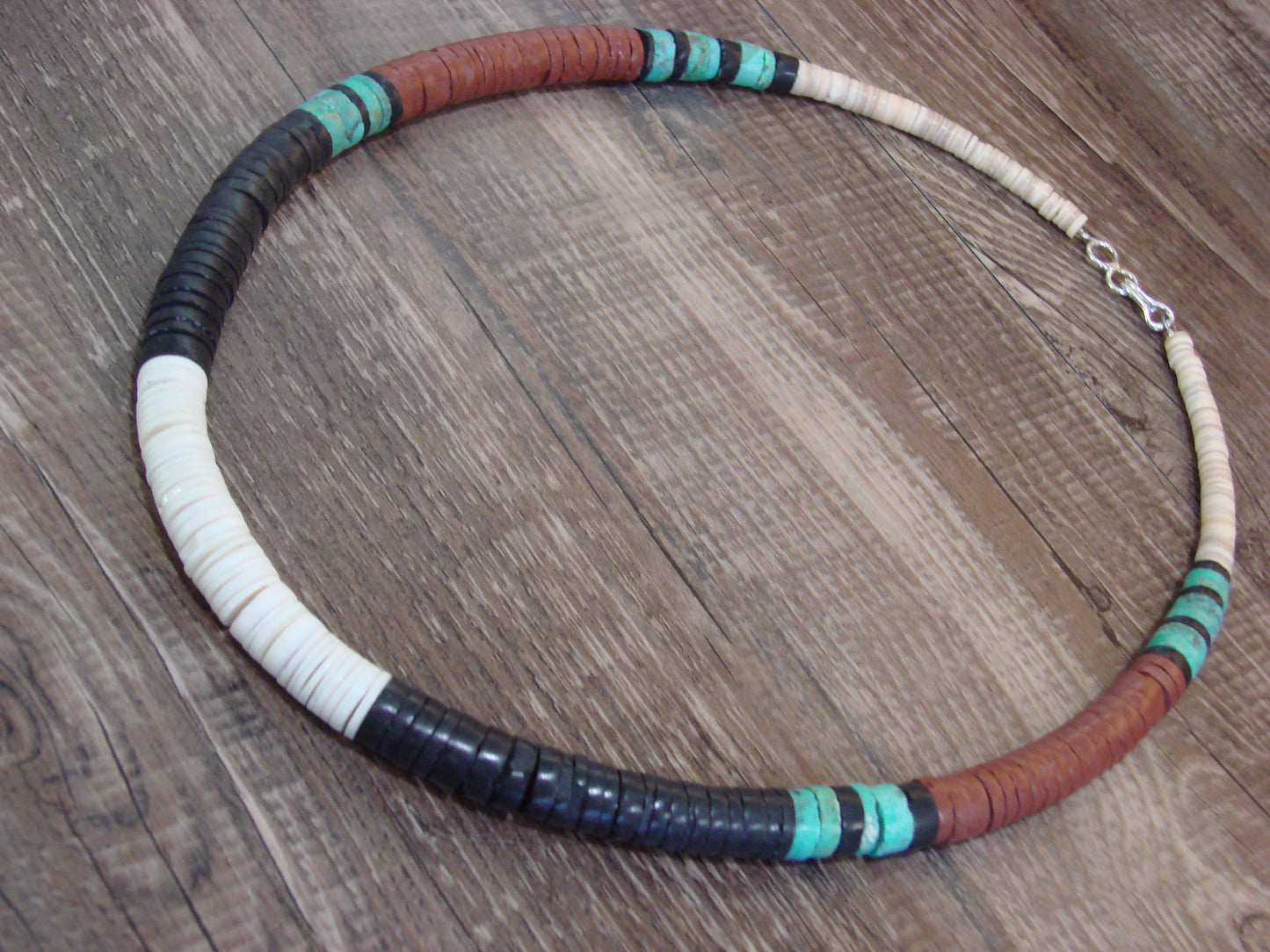 Native American 19" Santo Domingo Multi Stone Heishi Necklace - Crespin