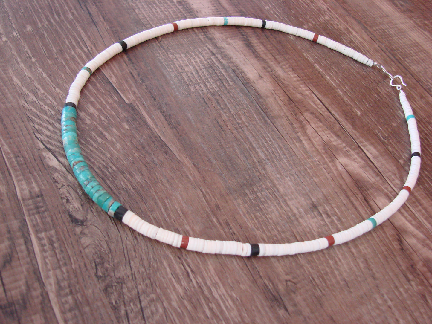 Native American 19" Santo Domingo Multi Stone Heishi Necklace - Crespin