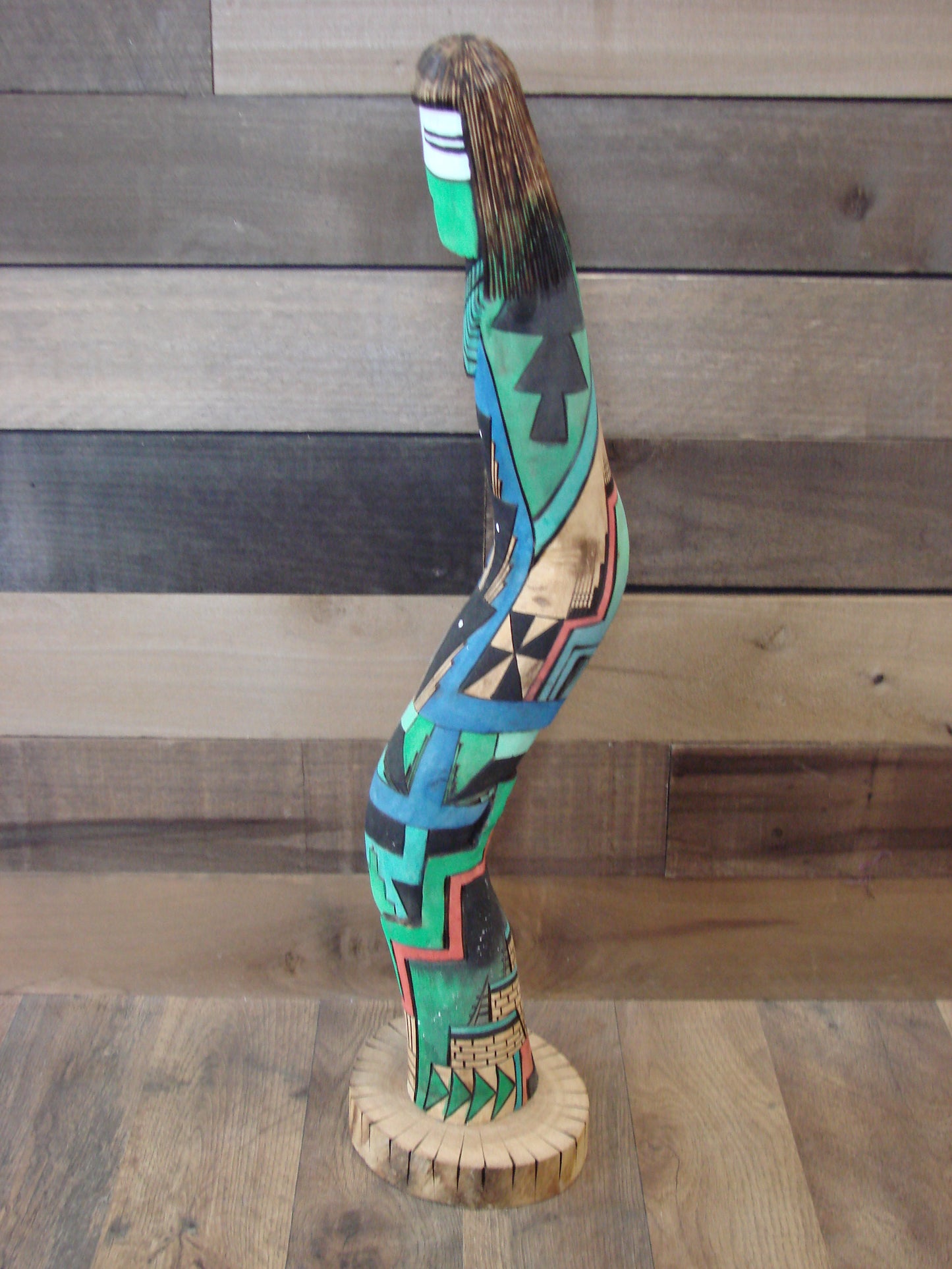 Native American Long Hair Shalako Kachina Signed - BS