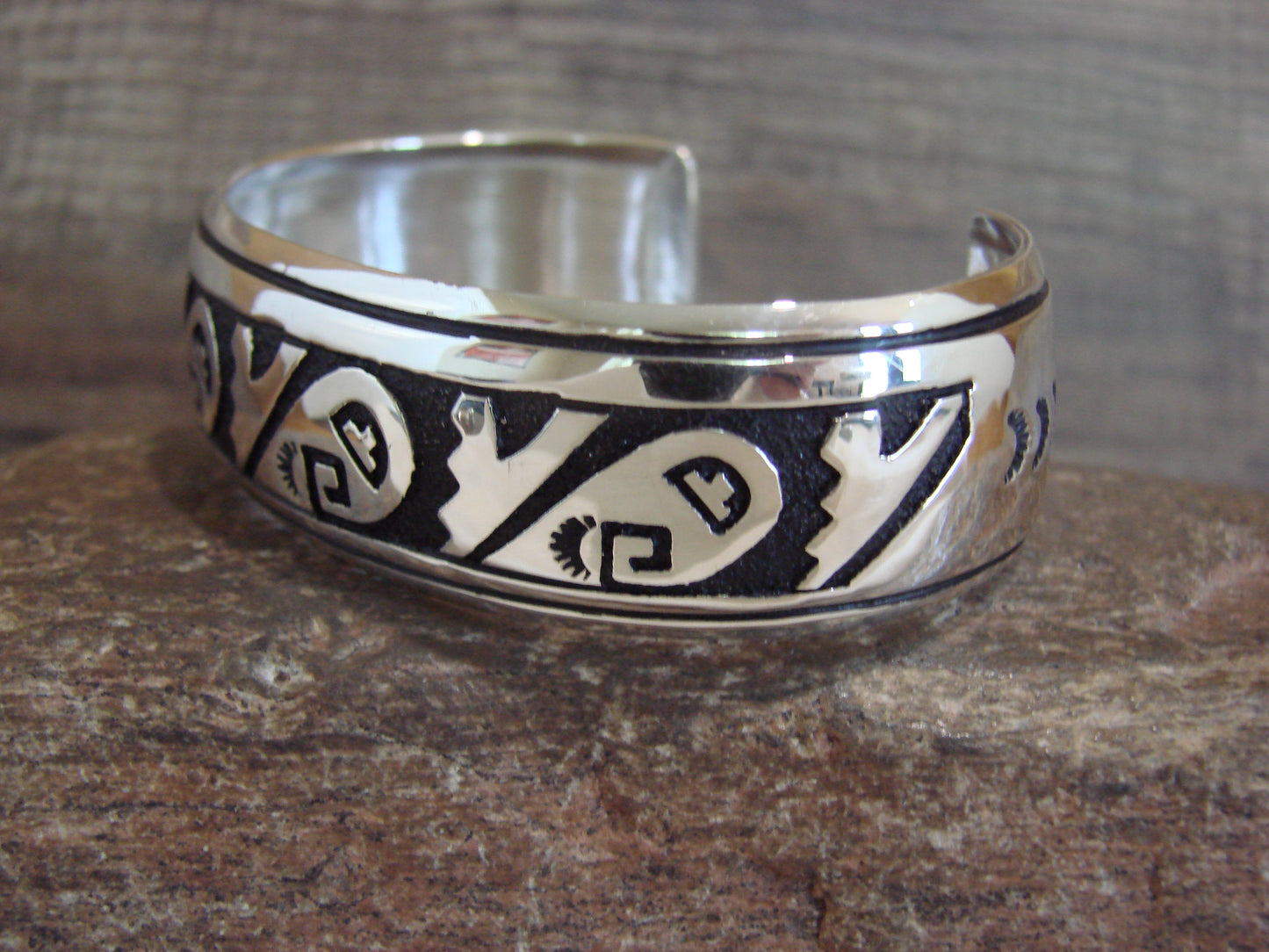 Native American Sterling Silver Petroglyph Bracelet by Singer