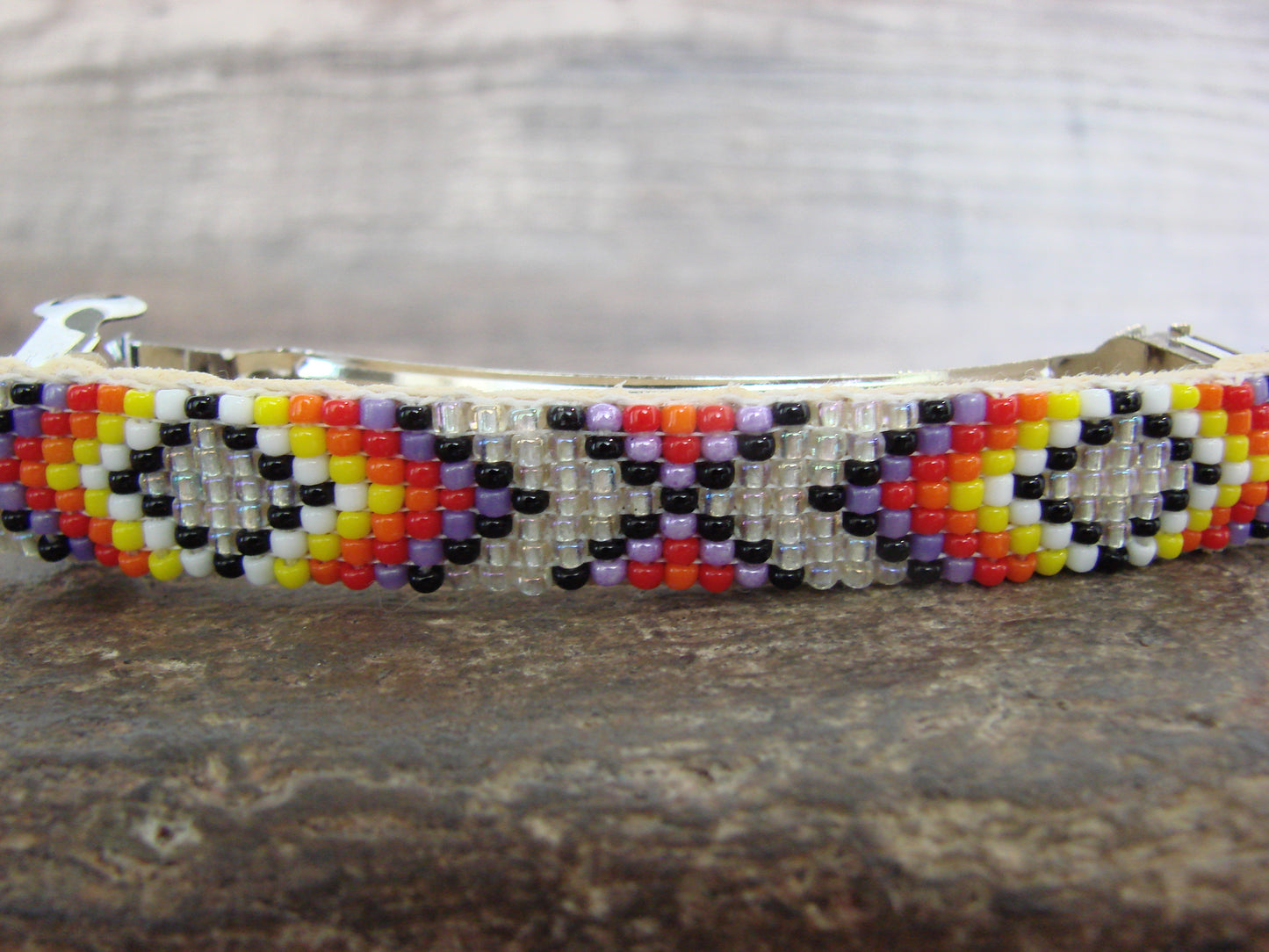 Native American Hand Beaded Hair Barrette by Cleveland