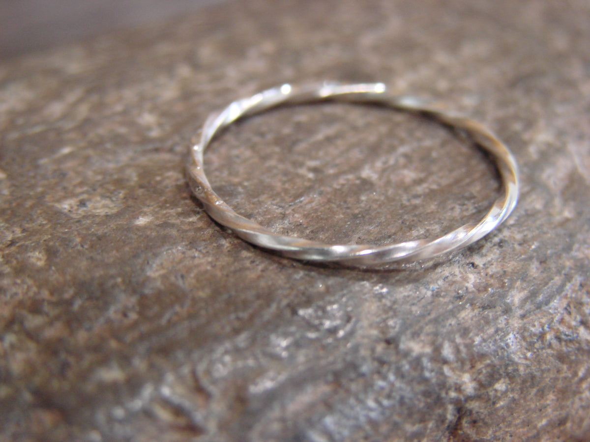 Native American Sterling Silver Ring Band by Tsosie - Size 7