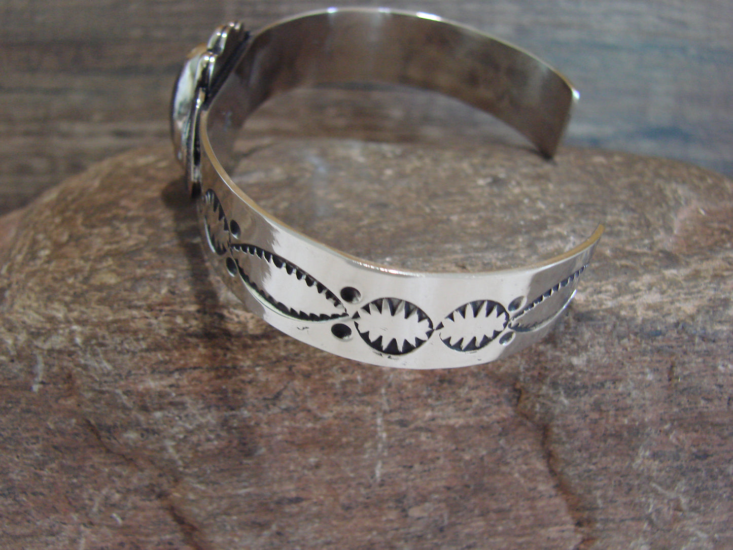 Navajo Indian Nickel Silver & Hematite Bracelet by Cleveland