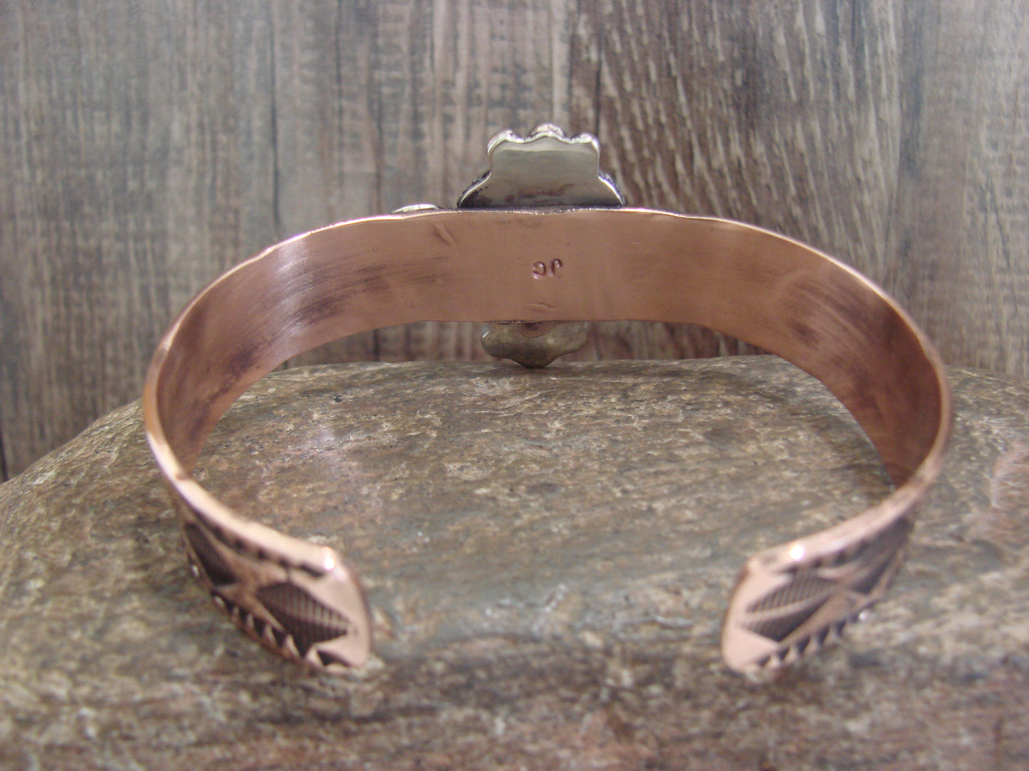 Native American Copper & Turquoise Bracelet by Cleveland