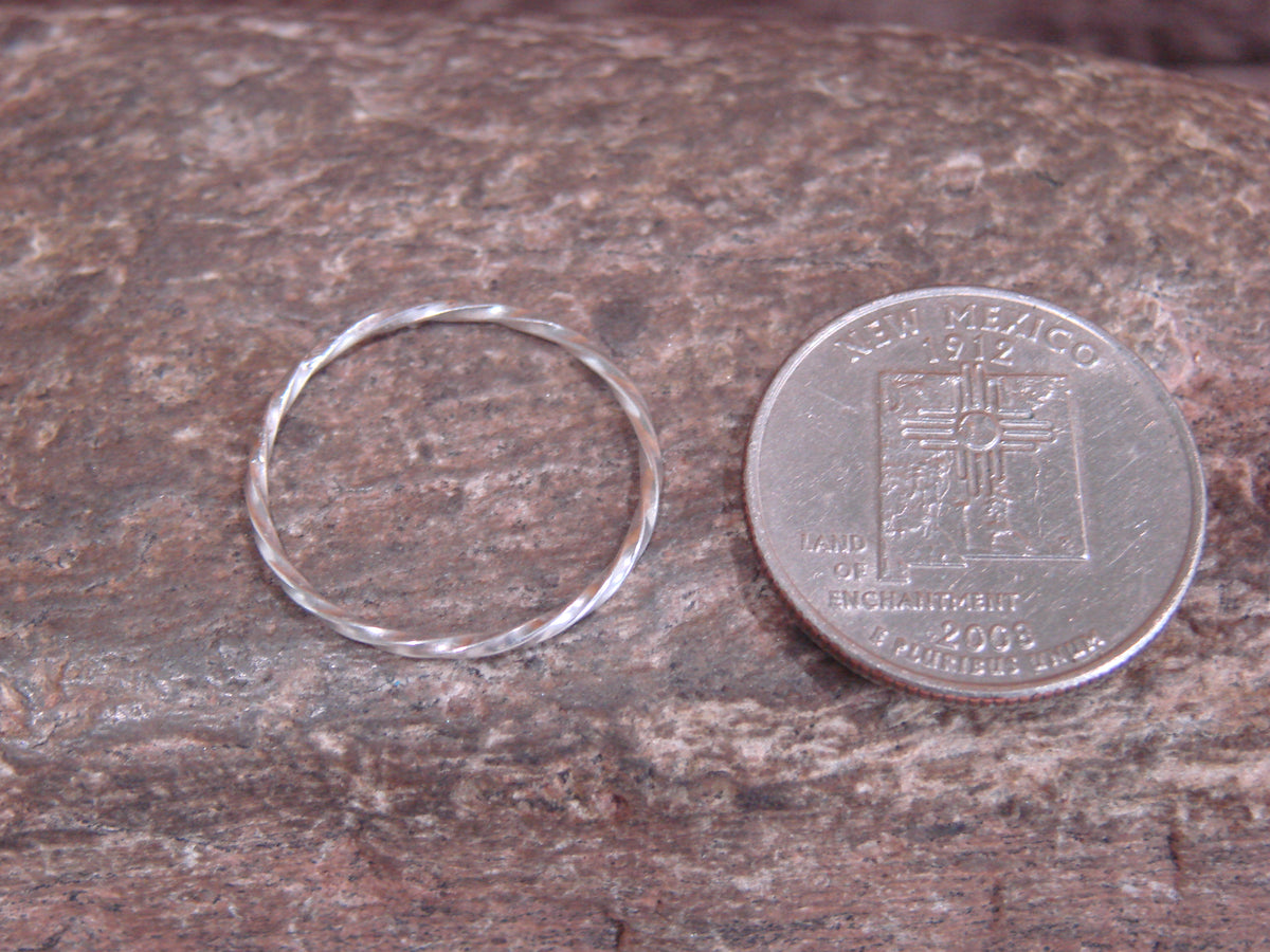 Native American Sterling Silver Ring Band by Tsosie - Size 7