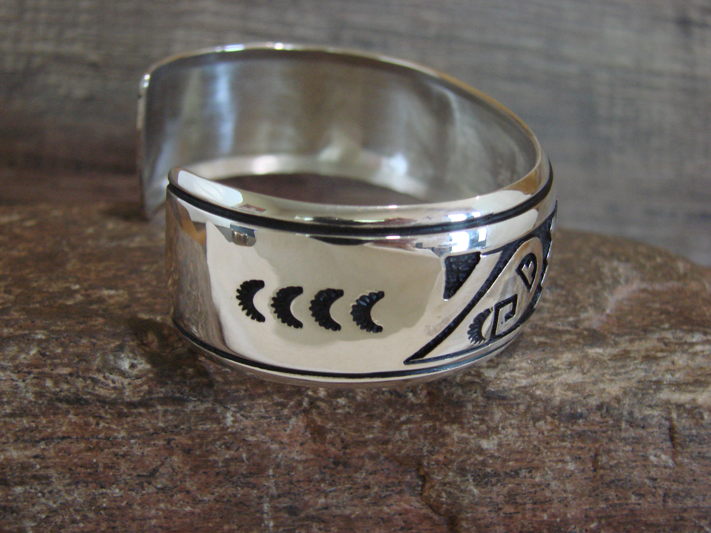 Native American Sterling Silver Petroglyph Bracelet by Singer