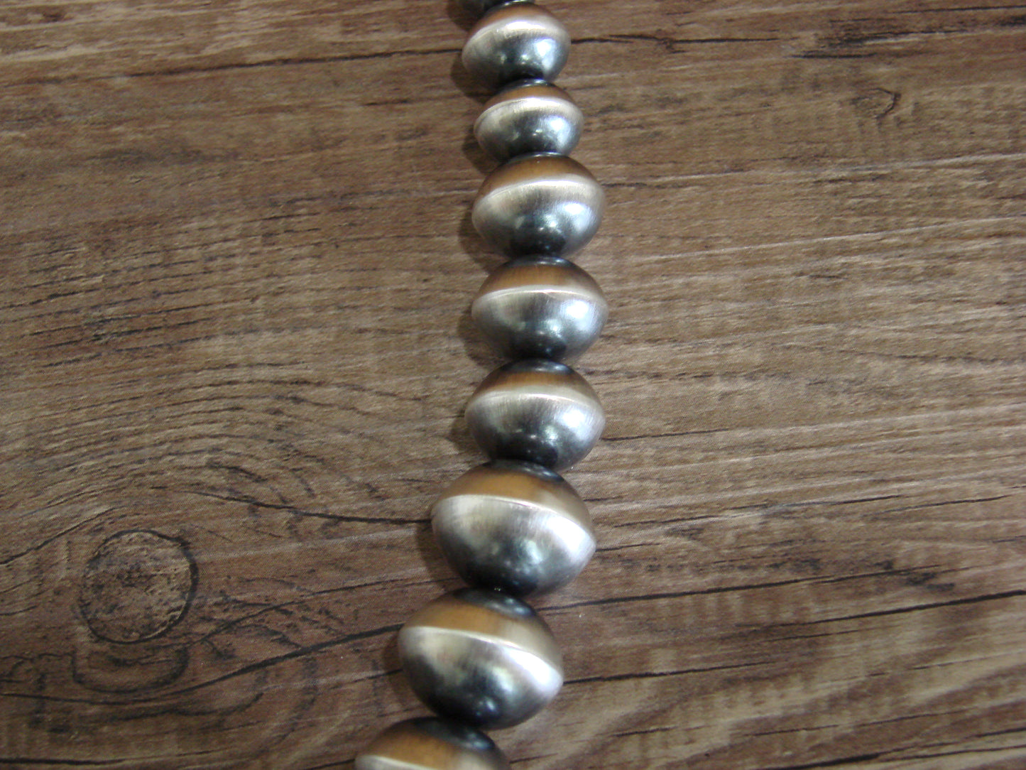 Native American Sterling Silver Graduated Navajo Pearl 20" Necklace by Haley