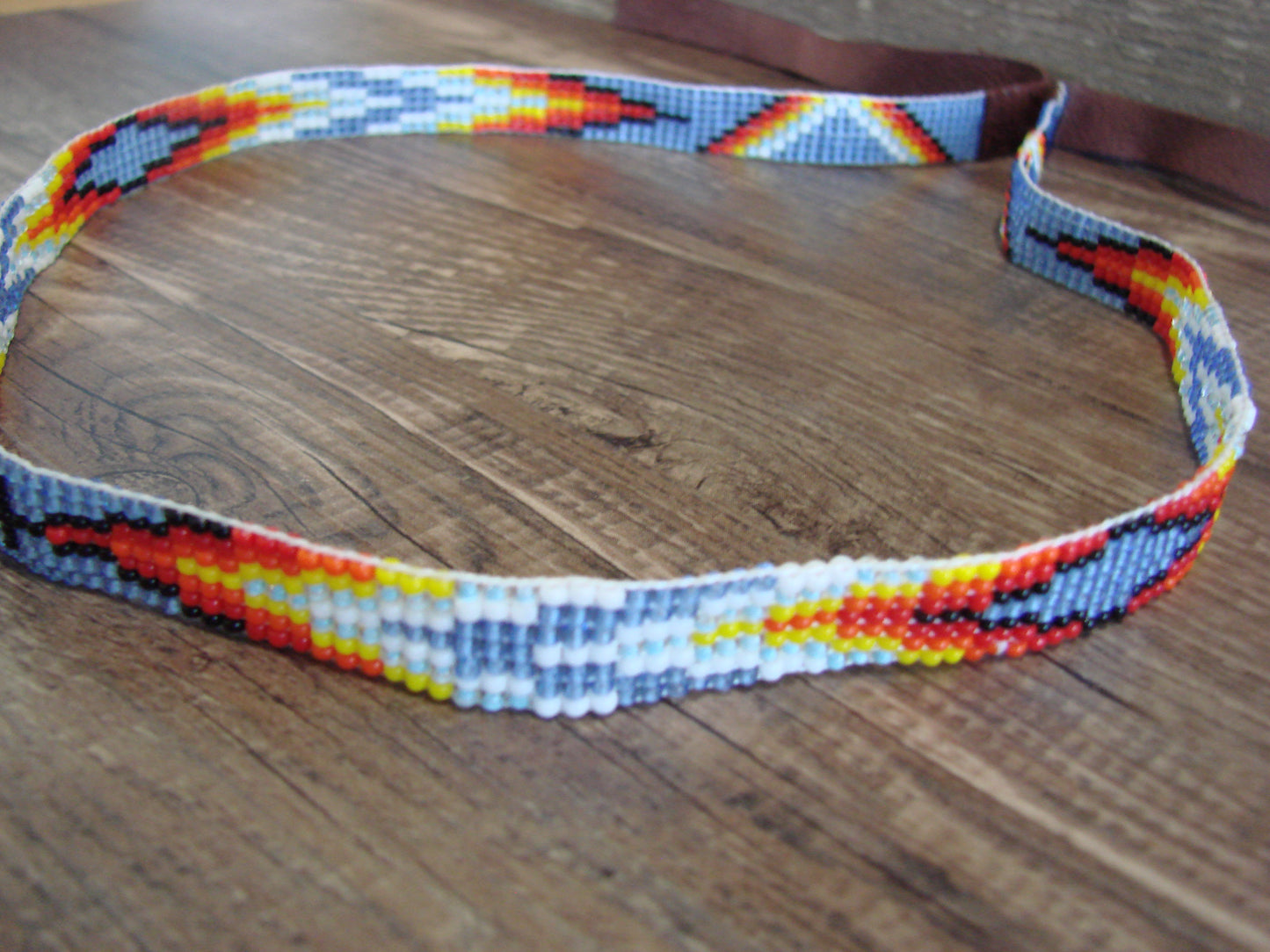 Navajo Indian Hand Beaded 1/2" Hat Band by Cleveland