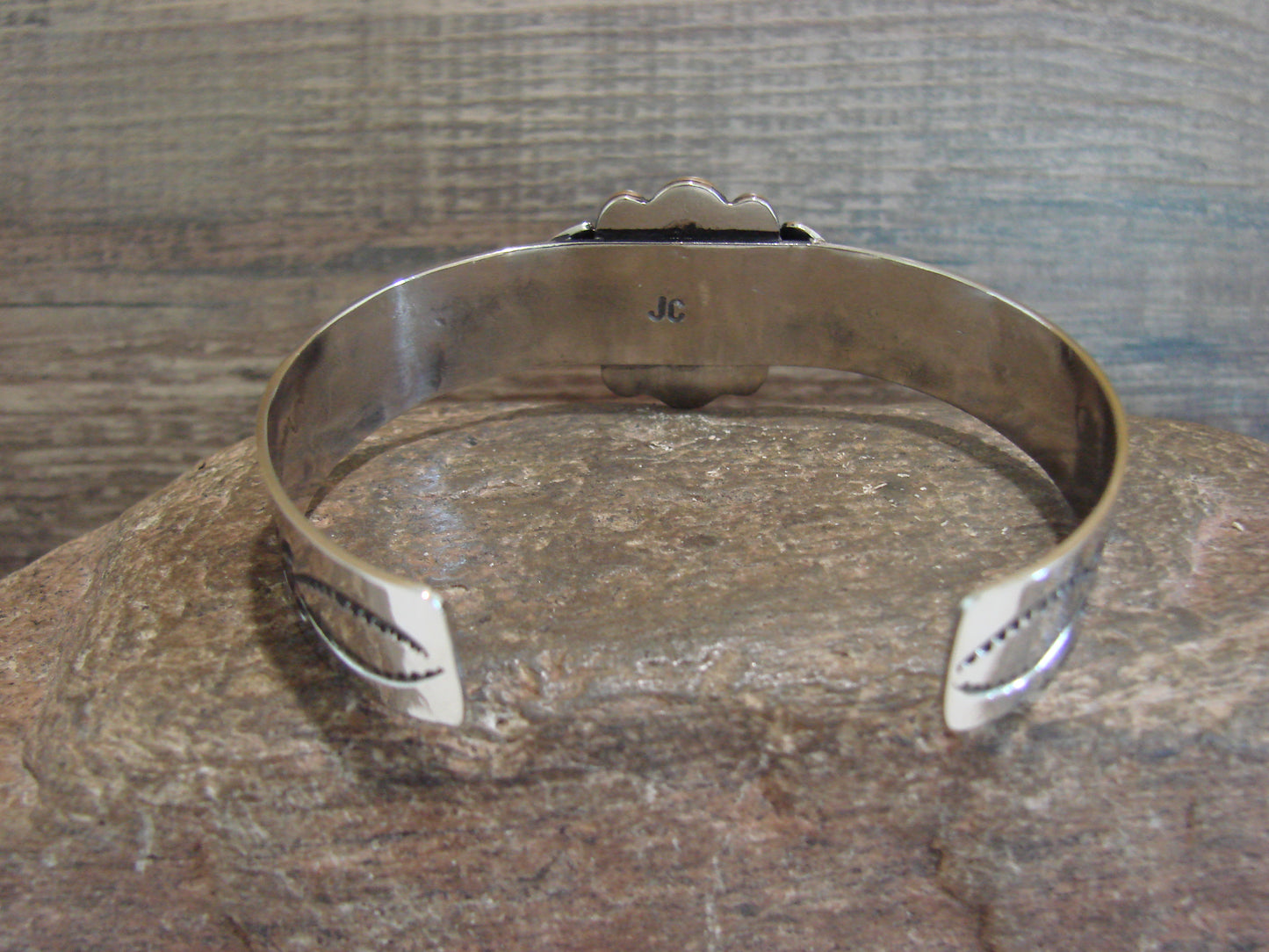 Navajo Indian Nickel Silver & Hematite Bracelet by Cleveland