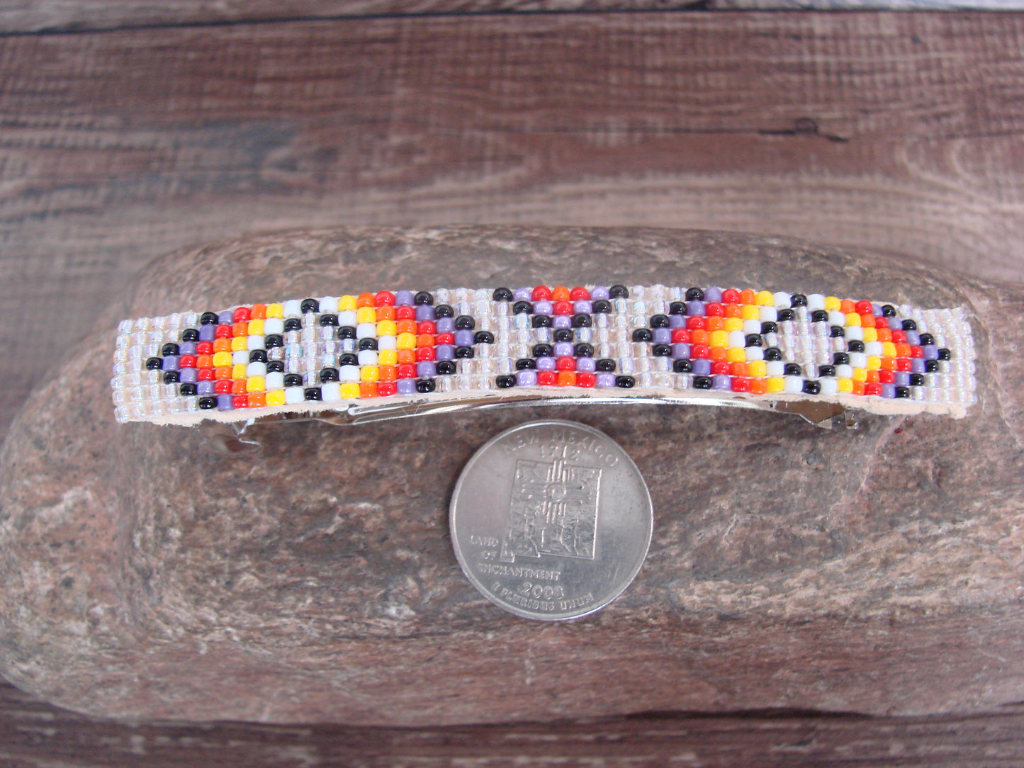 Native American Hand Beaded Hair Barrette by Cleveland
