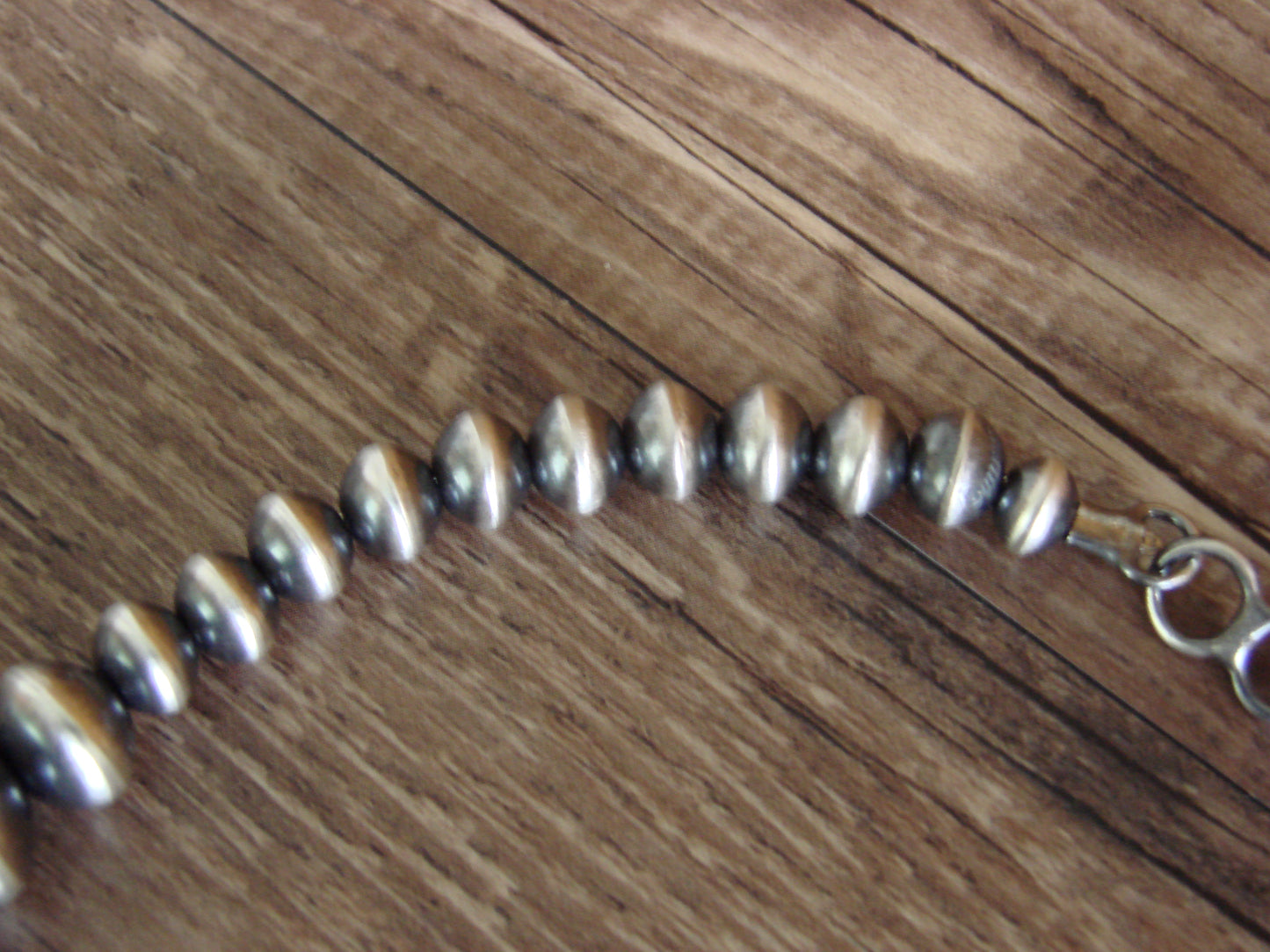 Native American Sterling Silver Graduated Navajo Pearl 20" Necklace by Haley