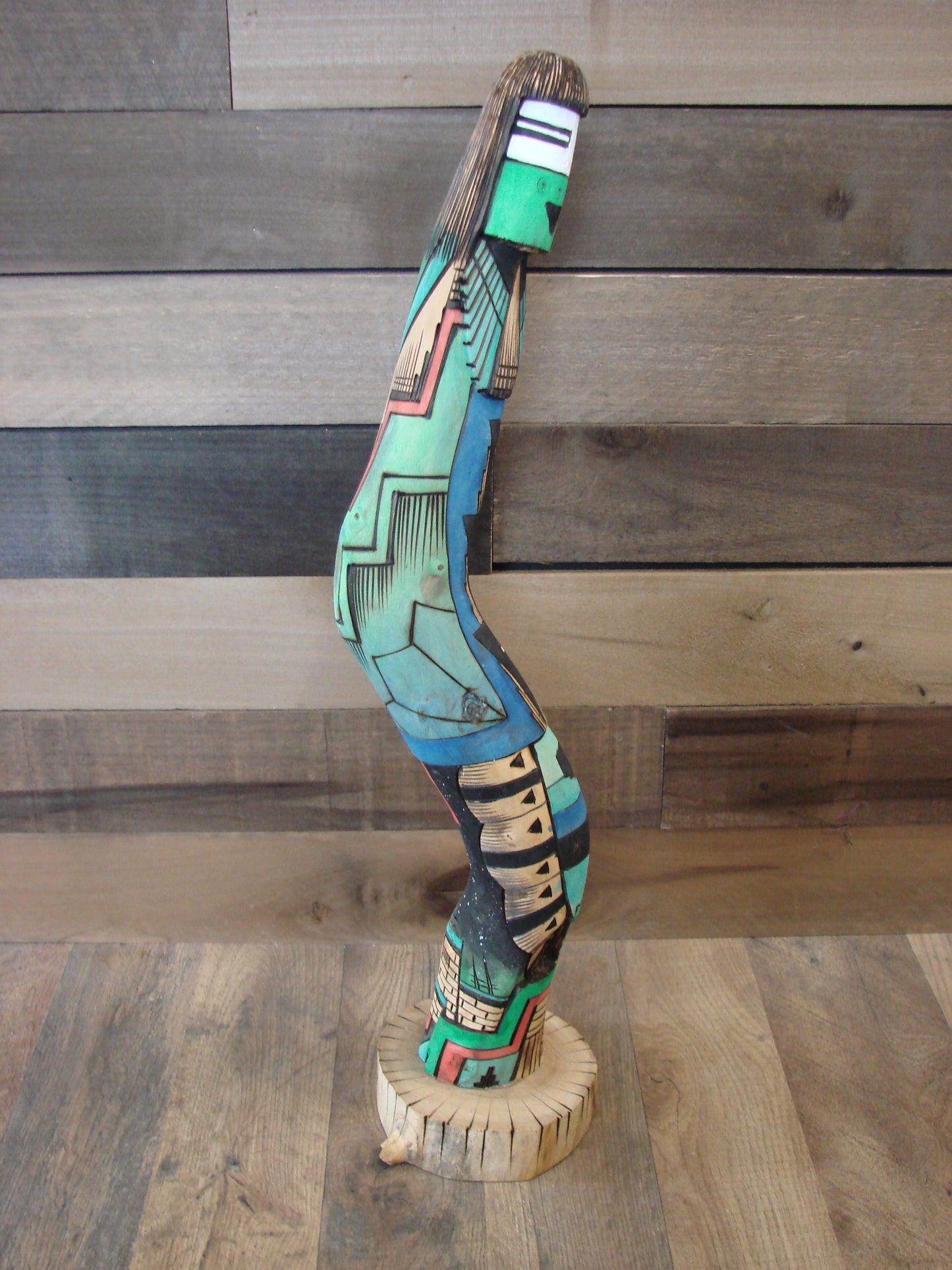 Native American Long Hair Shalako Kachina Signed - BS