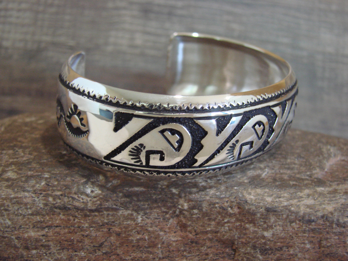 Native American Sterling Silver Petroglyph Bracelet by Singer