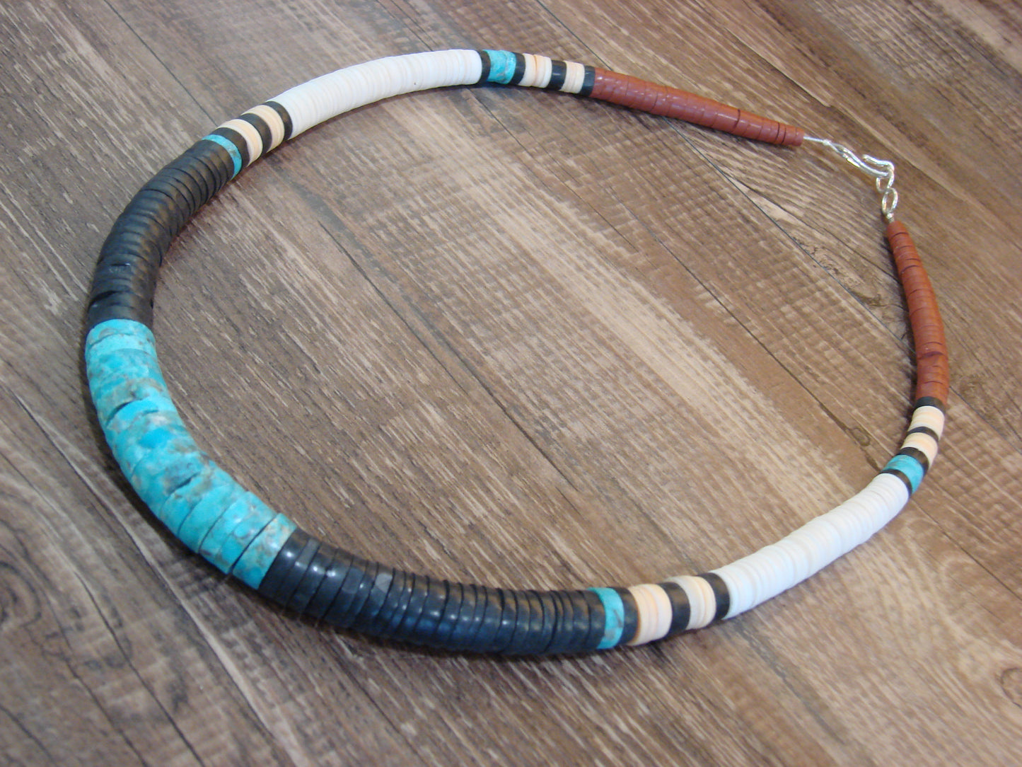 Native American 19" Santo Domingo Multi Stone Heishi Necklace - Crespin