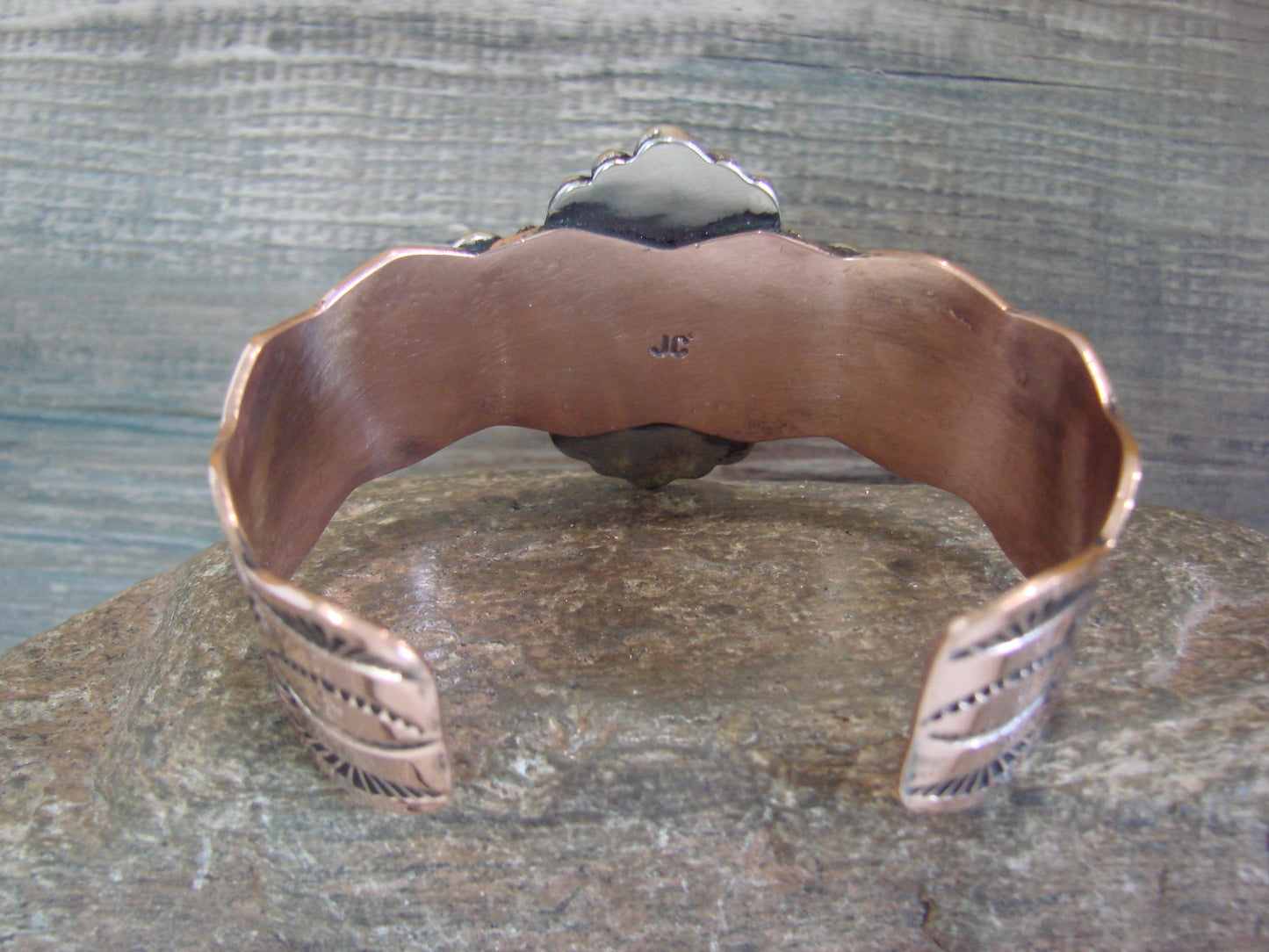 Navajo Indian Copper & Tiger Eye Bracelet by Cleveland