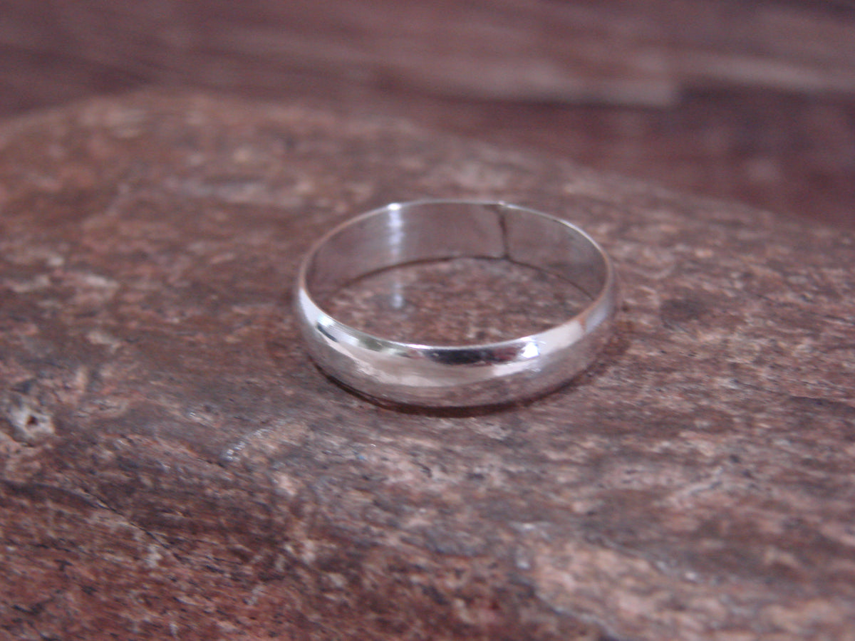 Native American Sterling Silver Ring Band by Tsosie - Size 6
