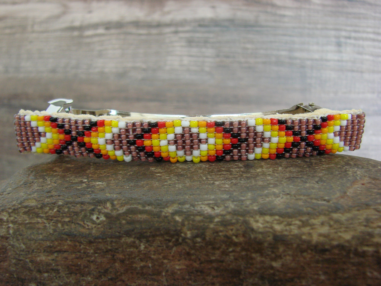 Native American Hand Beaded Hair Barrette by Cleveland