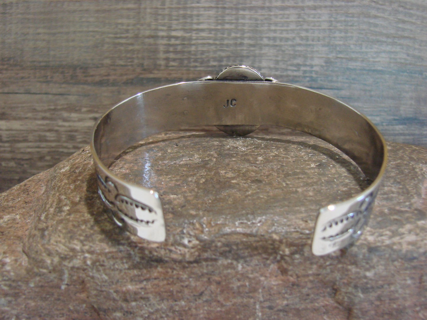 Navajo Indian Nickel Silver & Hematite Bracelet by Cleveland