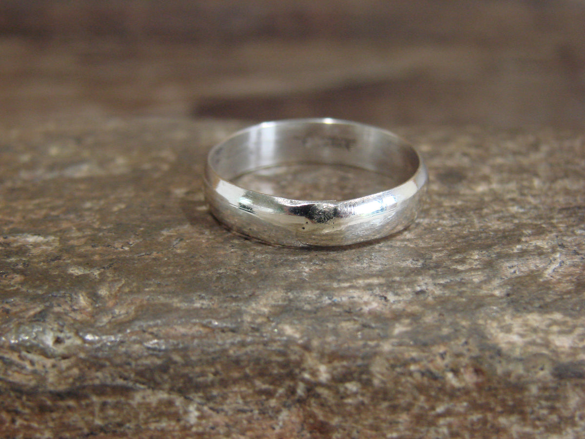 Native American Sterling Silver Ring Band by Tsosie - Size 6