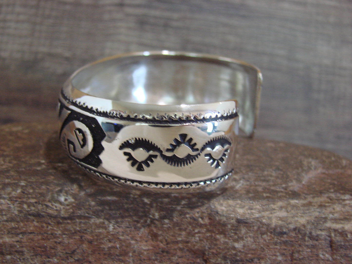Native American Sterling Silver Petroglyph Bracelet by Singer