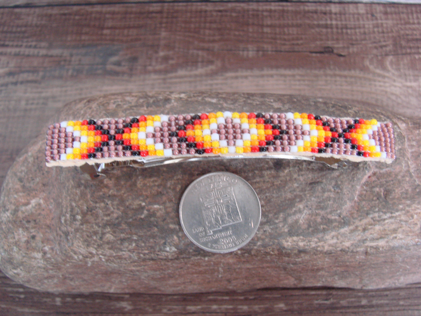Native American Hand Beaded Hair Barrette by Cleveland