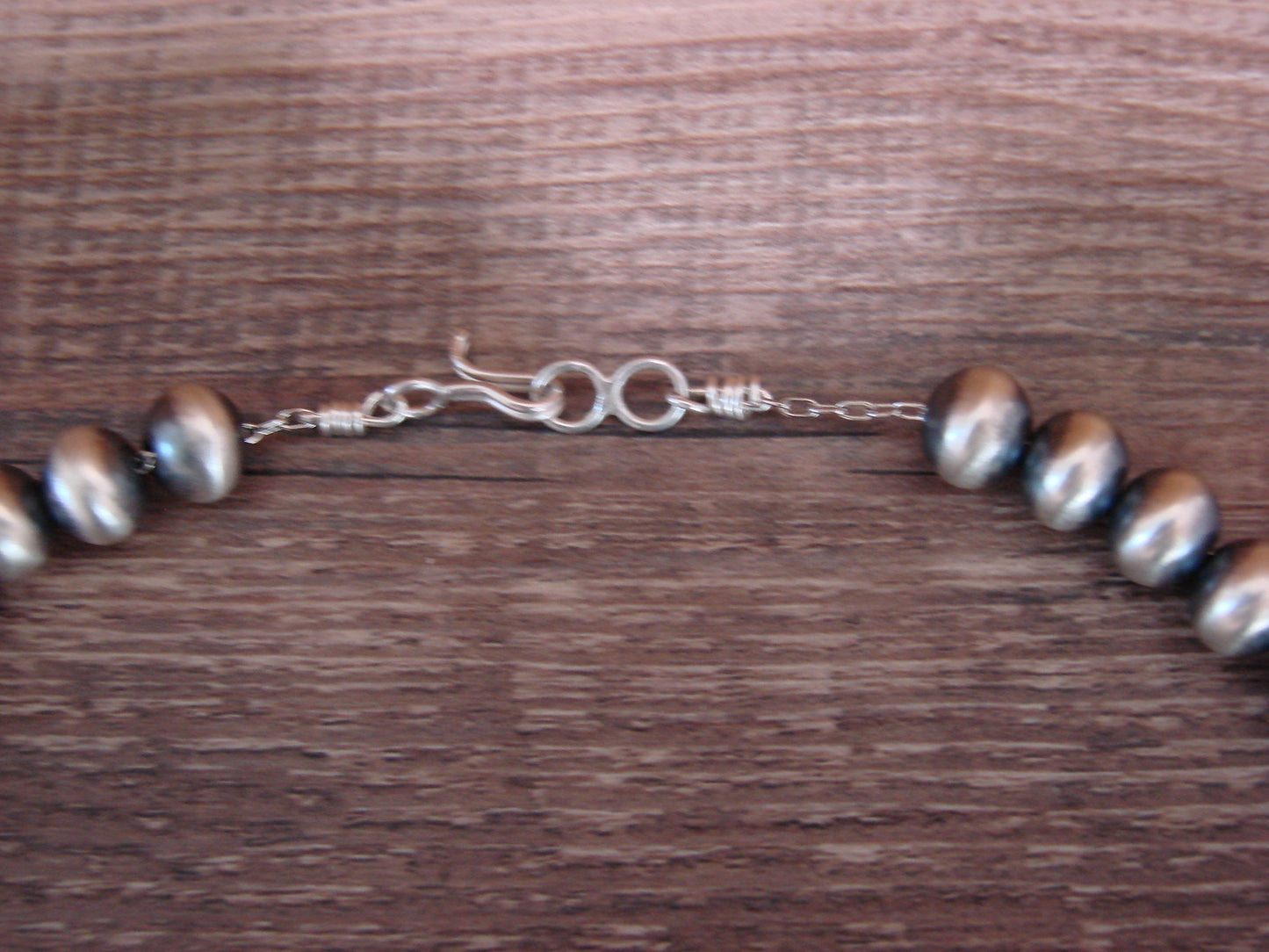 Native American 21" Sterling Silver & Turquoise Navajo Pearl Necklace By Lewis