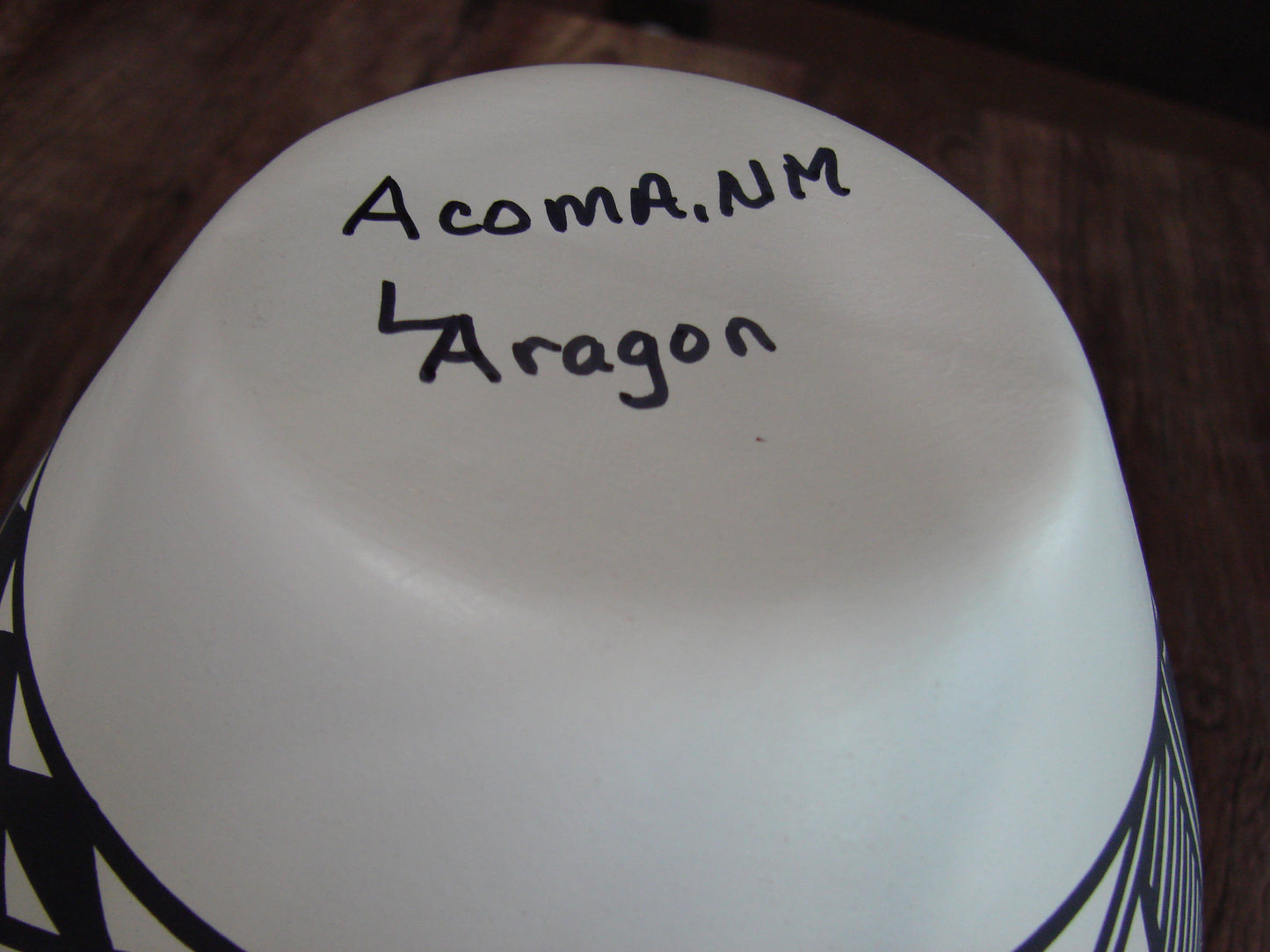 Native American Acoma Fine Line Hand Painted Pottery by Aragon