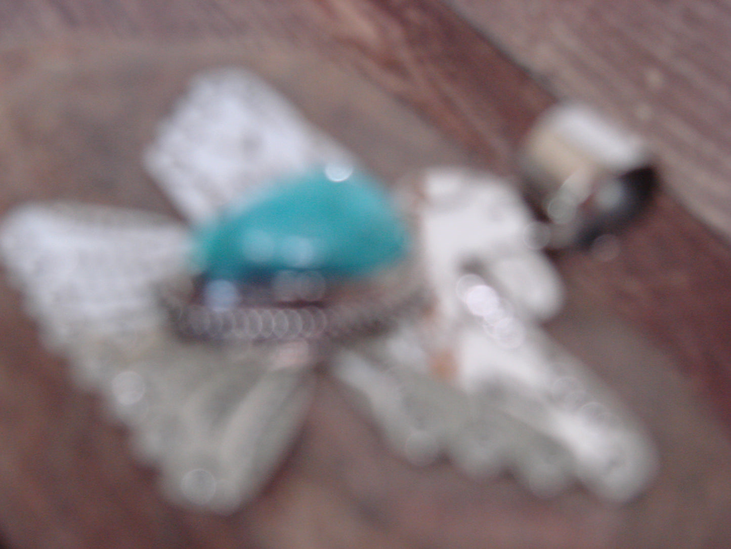 Native American Nickel Silver & Turquoise Eagle Pendant - Cleveland