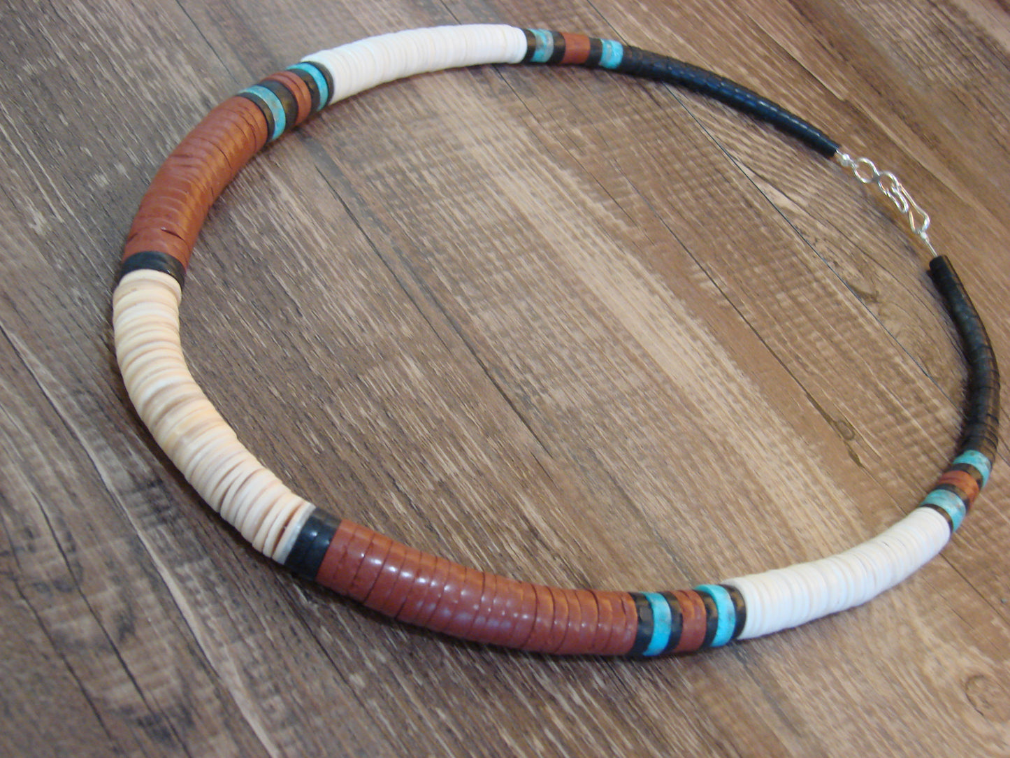 Native American 19" Santo Domingo Multi Stone Heishi Necklace - Crespin