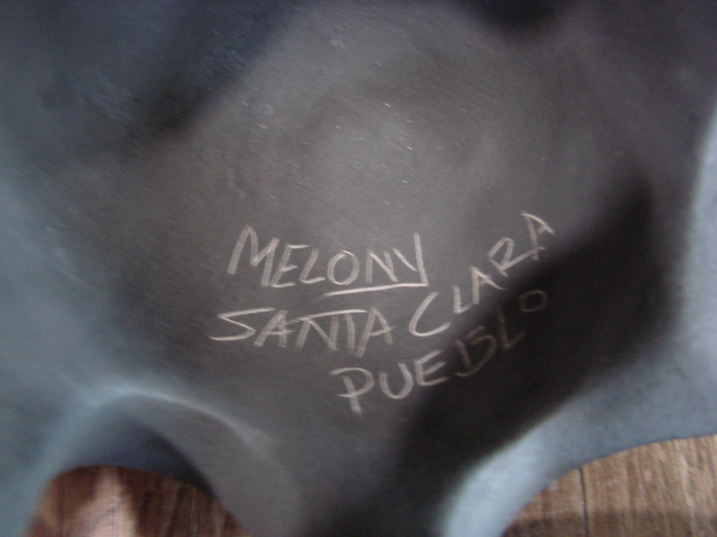 Native American Santa Clara Hand Made Clay Turtle Pottery by Melony