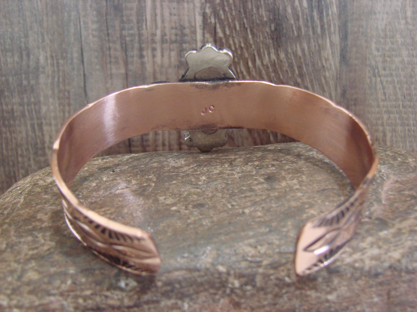 Native American Copper & Turquoise Bracelet by Cleveland