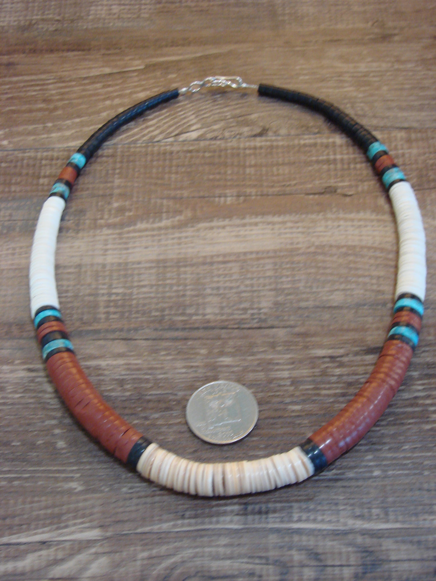 Native American 19" Santo Domingo Multi Stone Heishi Necklace - Crespin