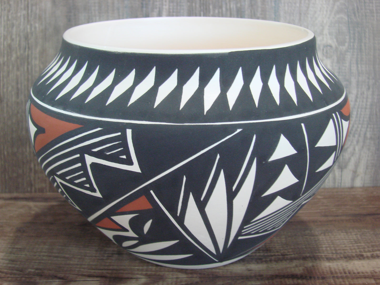 Acoma Pueblo Fine Line Hand Painted Pottery by Ortiz