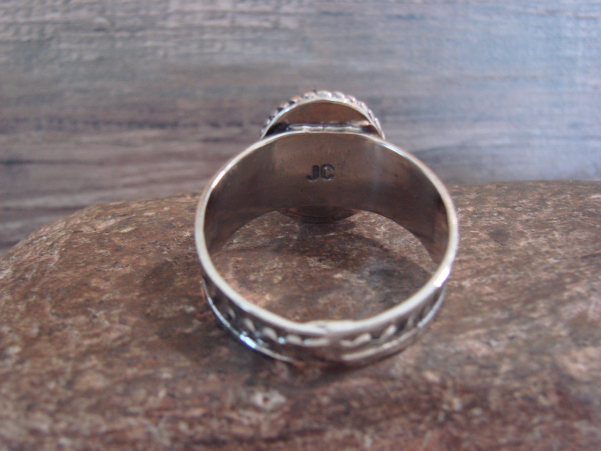 Native American Nickel Silver & Turquoise Scarf Ring by Cleveland