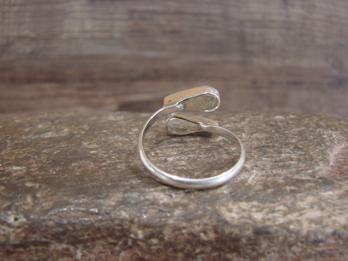 Native American Sterling Silver Turquoise Inlay Adjustable Ring - Nastacio