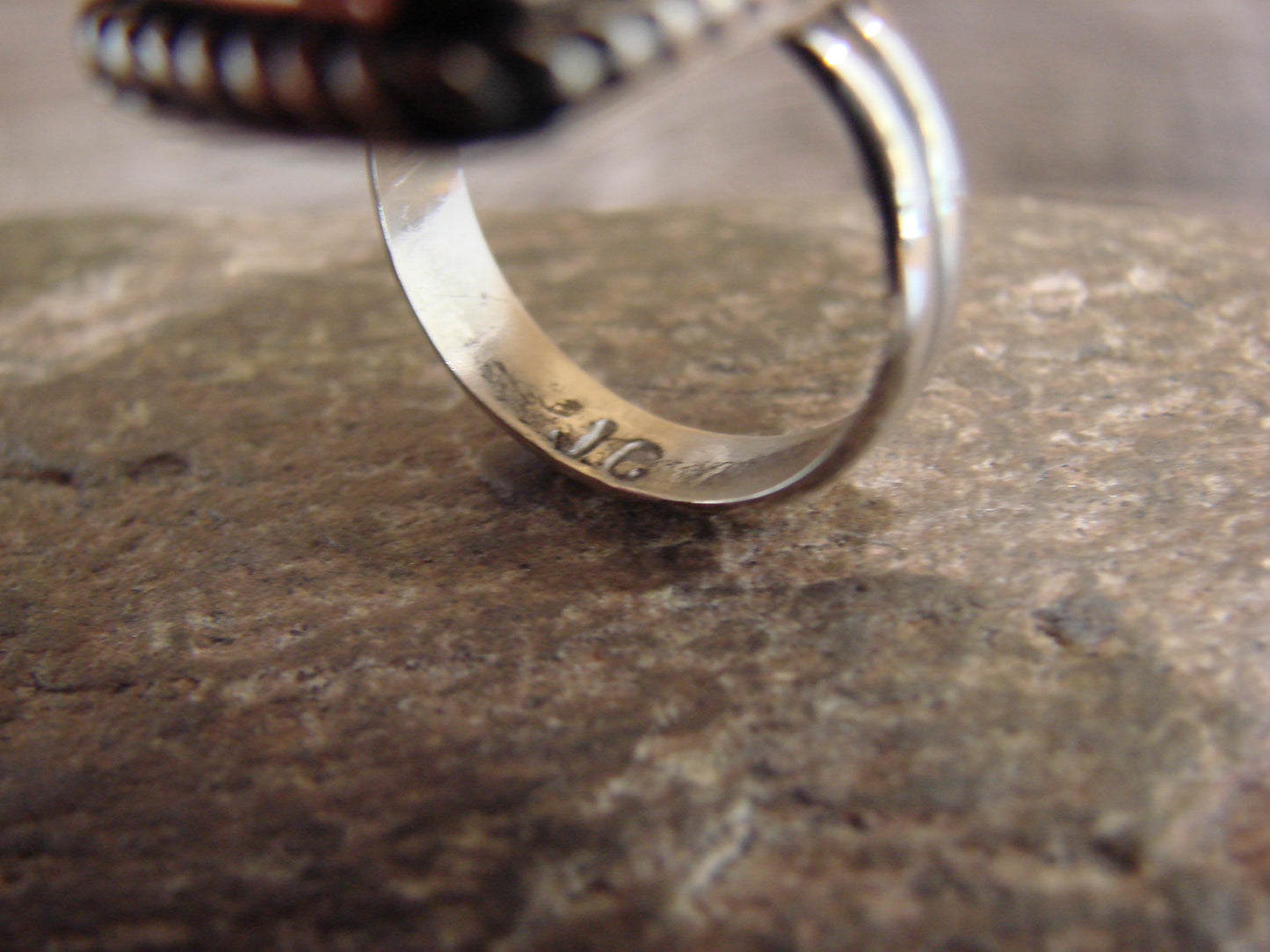 Native American Nickel Silver & Onyx Ring Size 7 - Cleveland