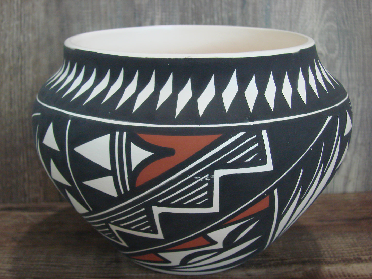 Acoma Pueblo Fine Line Hand Painted Pottery by Ortiz