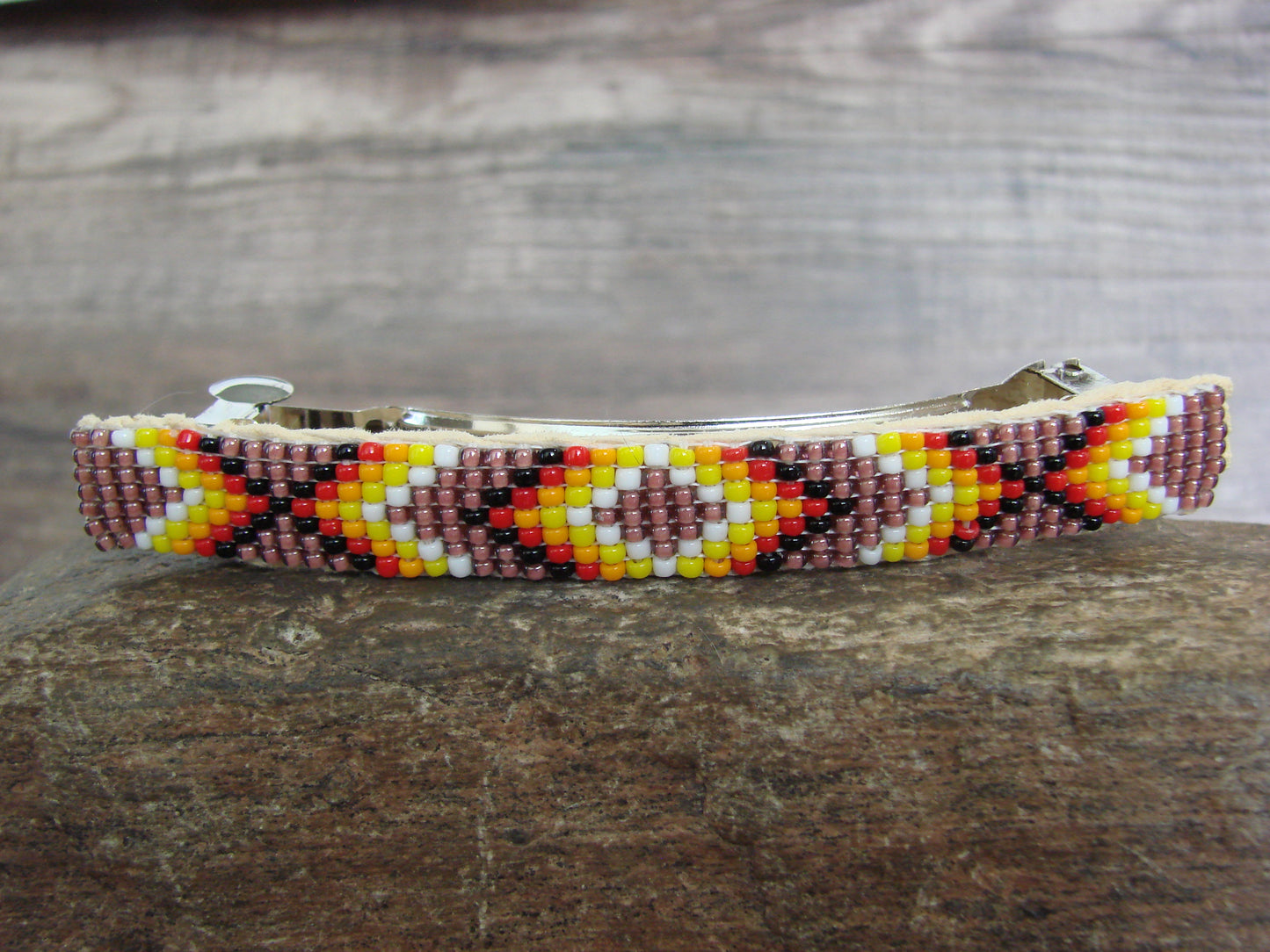 Native American Hand Beaded Hair Barrette by Cleveland