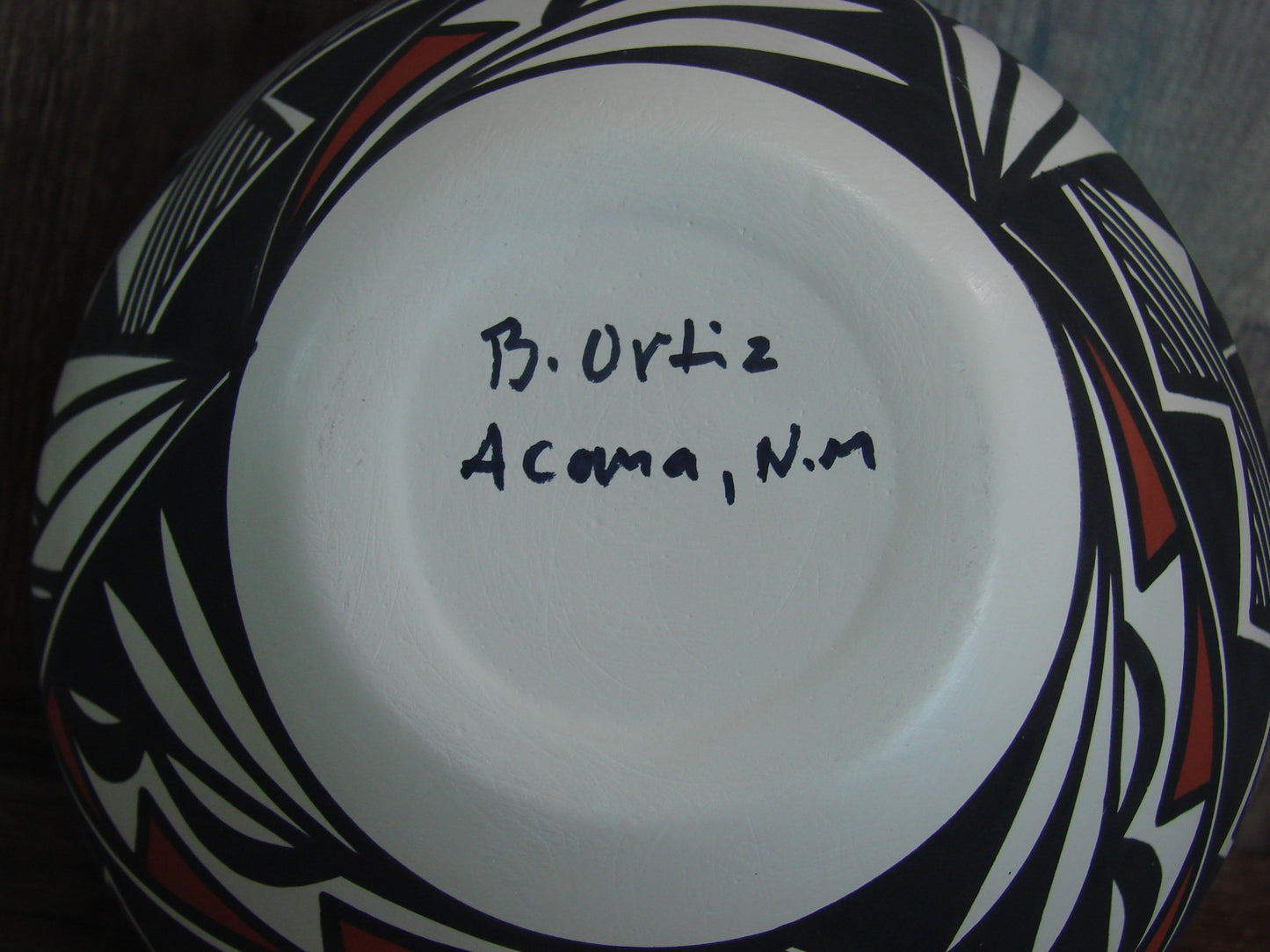 Acoma Pueblo Fine Line Hand Painted Pottery by Ortiz