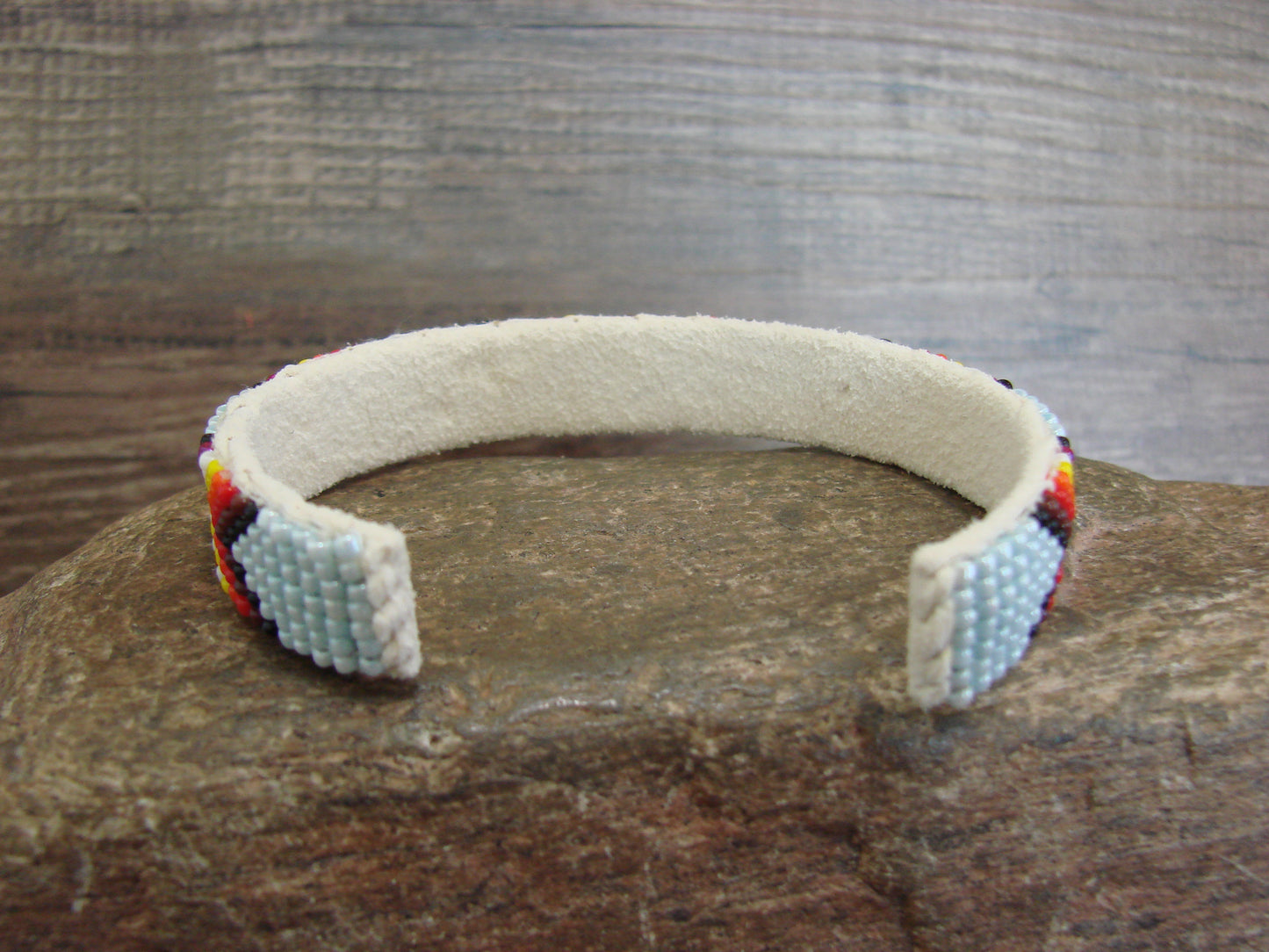 Native American Navajo Indian Hand Beaded 1/2" Bracelet by Cleveland