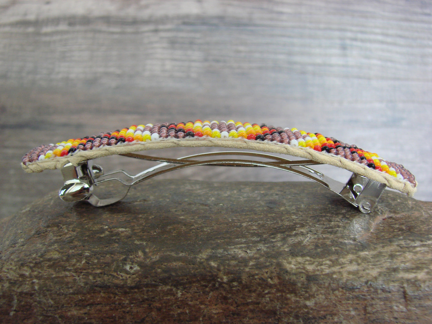 Native American Hand Beaded Hair Barrette by Cleveland