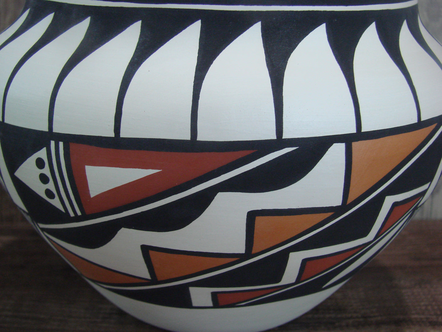 Acoma Pueblo Fine Line Hand Painted Pottery by Joe