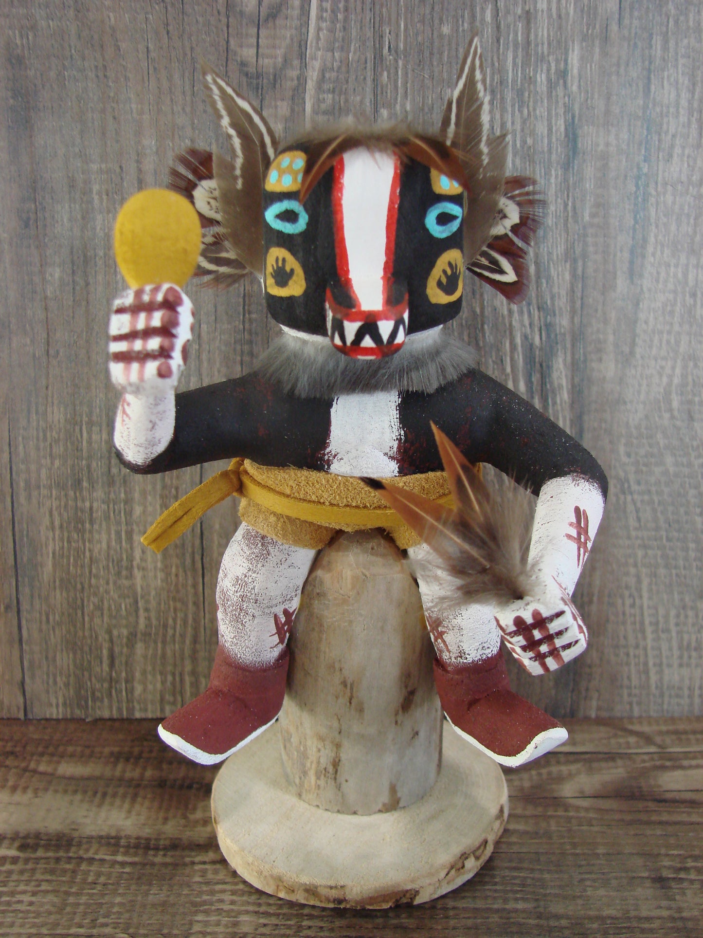 Native American Badger Kachina Dancer Signed Benally
