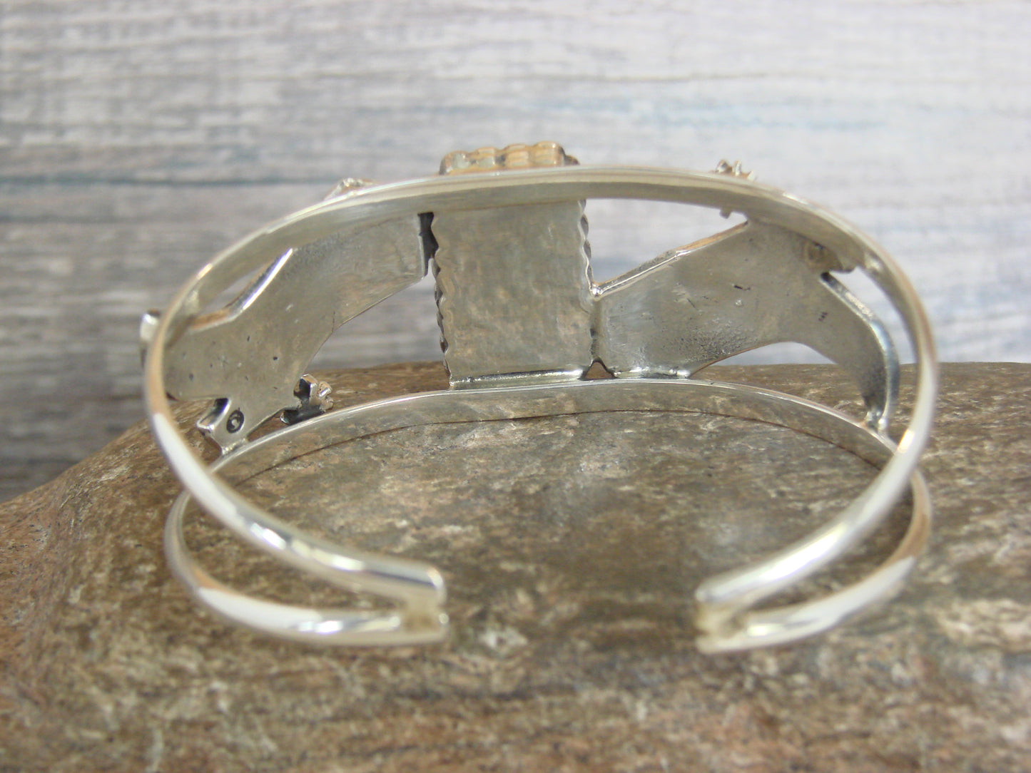 Native American Sterling Silver & Turquoise Cowgirl Boot Bracelet by Yazzie