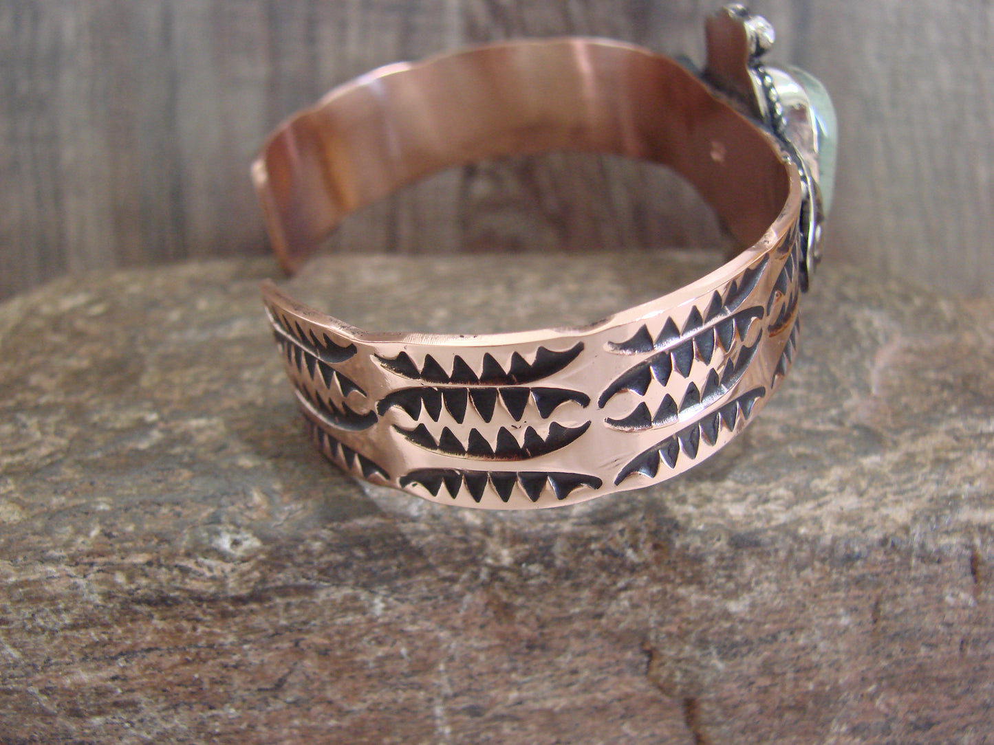 Native American Copper & Turquoise Bracelet by Cleveland