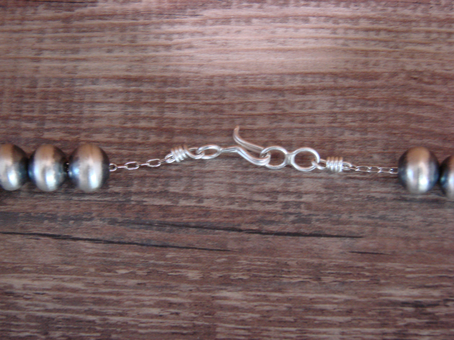 Native American 21" Sterling Silver & Turquoise Navajo Pearl Necklace By Lewis